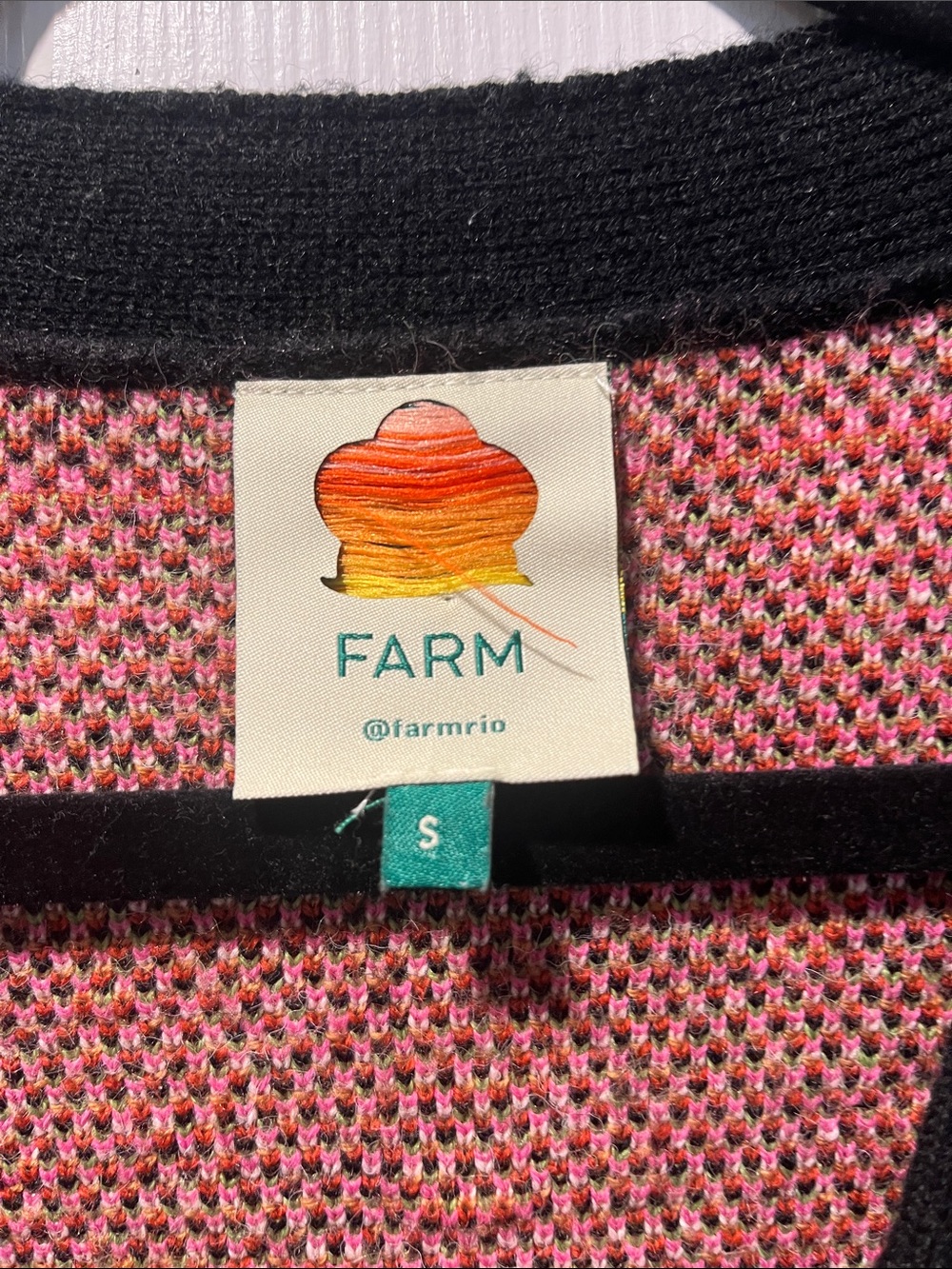FARM Rio Cream Cardigan with Pink, Red and Black Floral Jacquard - Picture 2 of 3